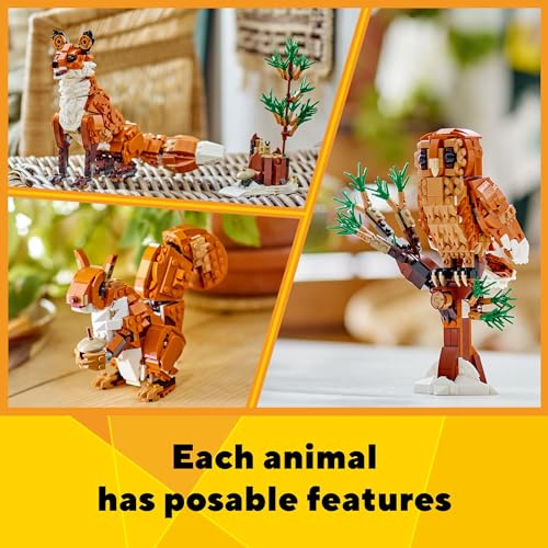 Lego 6474630 Creator 3 In 1 Forest Animals: Red Fox Toy, Transforms To Owl Toy Figure Or To Squirrel Toy, Woodland Figures Set thumb #3