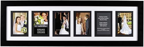 Paquete de 8 6 aperturas de 32.5 pulgadas x 9 pulgadas marco de collage con alfombrilla doble por Studio Décor