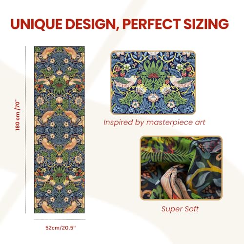 Signare Women's 100% Silk Art Scarf/Headwear in William Morris Strawberry Thief Blue (SC-SILK-WM-STBL)3