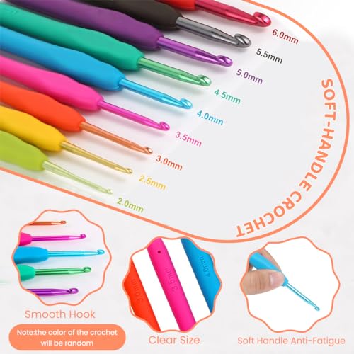 Image of HASTHIP Crochet Needle Kit 107Pcs Crochet Knitting Needle Kit with Carry Bag DIY Crochet Needle Kit with Tools & Accessories Comprehensive Crochet Needle Kit for Beginners & Professionals