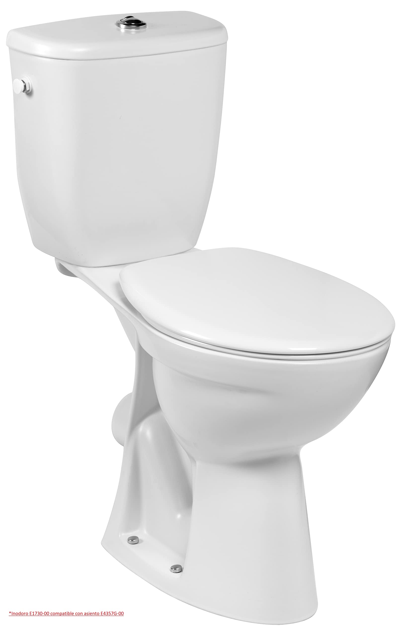 JACOB DELAFON Asiento de WC para modelos Huno/Atila/Mideo/Brive+ Asiento polipropileno con tapa y bisagras metálicas Color blanco E4357G-00