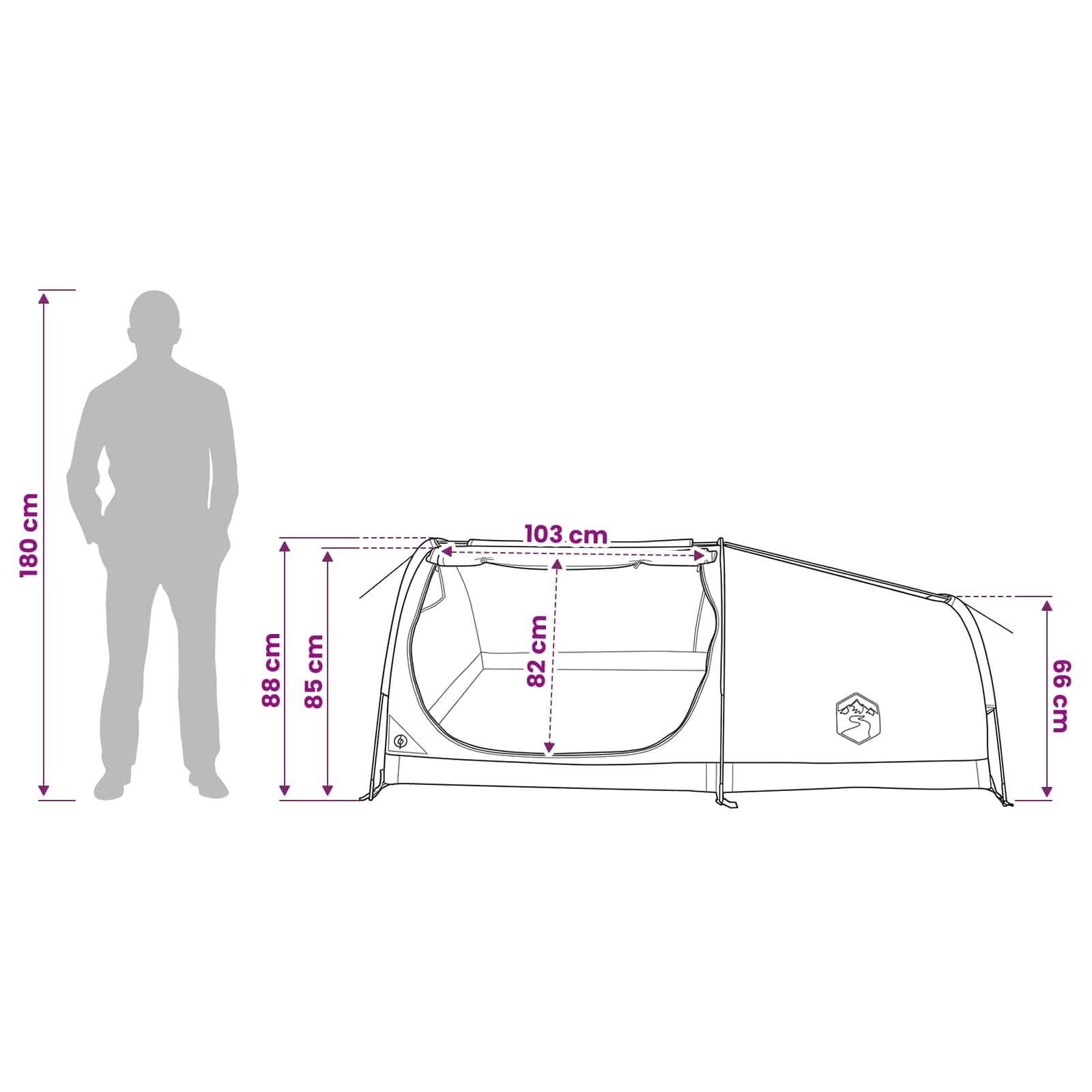 Mangloder Wasserdichtes Wandern-Zelt für 1 Person, grünes Trekkingzelt mit UV-beständiger Polyester-Beschichtung, leichtes, kompaktes Campingzelt für Outdoor, Camping, Wandern, Festivals und Reisen