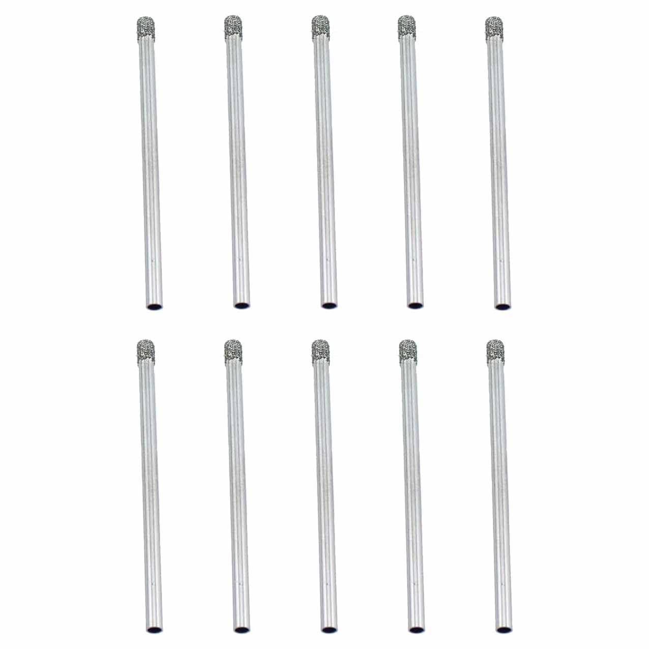 UPTODATETOOLS Diamond Coated Drill 10PCS 3mm Hole Saws Bits for Glass, Ceramic, Tile, Marble, Rock, Porcelain, Bottles, Pots, Brick - Silver Finger Milling Bit-image-18