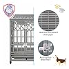 SMONTER Heavy Duty Dog Cage for Large Dog Strong Metal Kennel and Crate Pet Playpen with Three Doors, Four Wheels,38 Inch,Y Shape,Silver .......