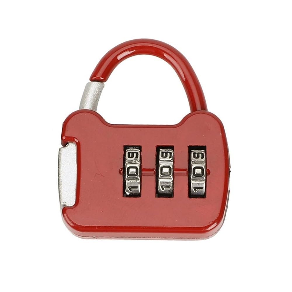 Suitcase Locks, Security Travel Combination Padlock Multicolor 3-Digit Luggage Backpack Dormitory Cabinet(Rosso)