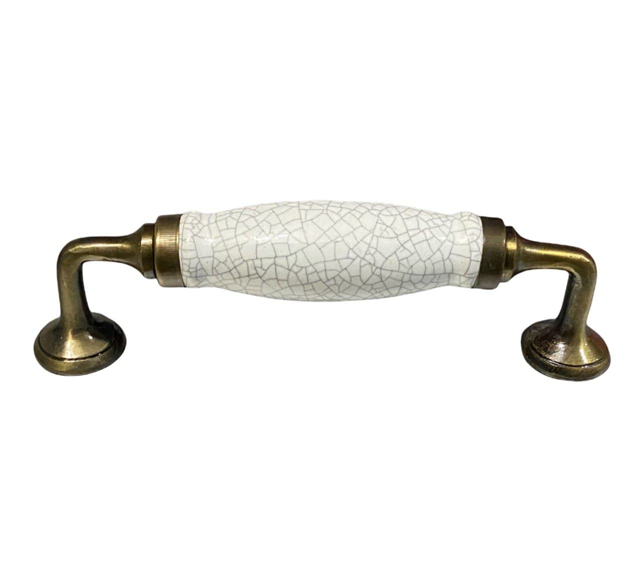 Maison Belle Ceramic Door Handle Gold Antique Finish - (Size 6 Inch, White Crackle) (White Crackle) (B09KLS9S26) Amazon Price History, Amazon Price Tracker