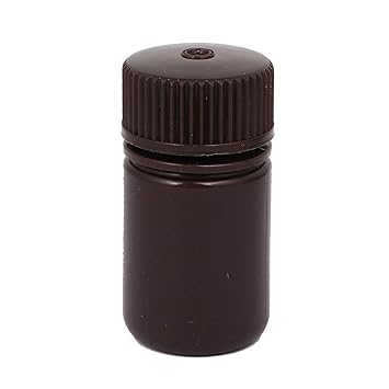 ELECTROPRIME 25ml Plastic Wide Mouth Chemical Laboratory Reagent Bottle Sample Bottle Brown