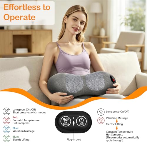 Image of Smooth Spine Triple Fusion Back Massager with Heat - Sciatica Pain Relief | Spine Decompression Device, Deep Tissue Massager for Lower Back Pain, Office Chair and Home Use