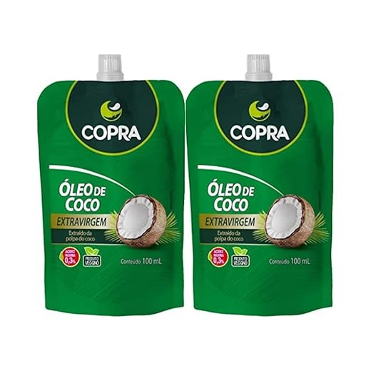 Kit 2 Pouchs de Óleo de Coco Extravirgem de 100mL cada - Copra