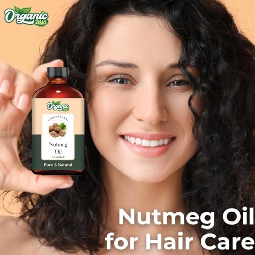 Image of Organic Zing Nutmeg (Myristica Fragrans) Oil | Pure & Natural Essential Oil for Aroma, Diffusers, Skincare & Hair care - 118ml /3.99fl oz