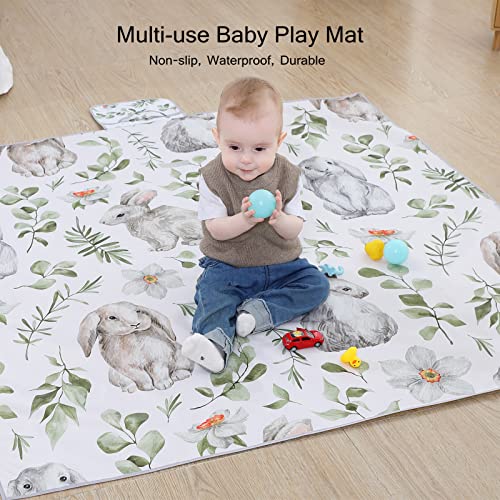 Image of Insular Baby Splat Mat for Under High Chair /Arts /Crafts, Anti Slip and Waterproof Splash Mat for Floor, Portable Picnic Mat, 51x51 Inch, Forest Deer