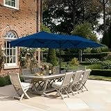 SUPERJARE 13FT Outdoor Umbrella for Patio, Double sided Pool Umbrellas with Fade Resistant Canopy, Large Table Umbrella for Deck, Market, Backyard - Navy Blue(No Base)