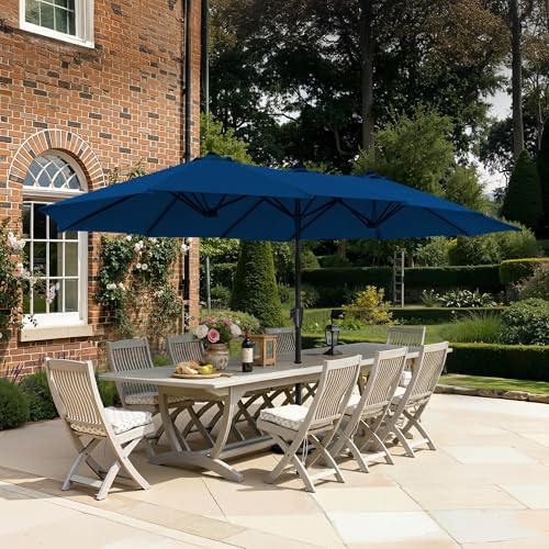SUPERJARE 13FT Outdoor Patio Umbrella – Navy Blue (No Base)