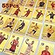 55 PCS Fußball Star Karten Set,GoldFolie Fußball Sammelkarten,Fussball Karten 2025,Sammeln Fußball Karte Für Fans