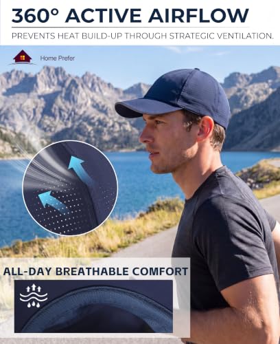 Image of Home Prefer Reflective Water Repellent Quick Dry Airy UPF50+ Sun Hat for Men Women Outdoor Sports Baseball Caps Unisex