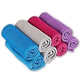 8Packs Cooling Towel- Cold Sports Towel Super Soft Fine Fiber Suitable for Outdoor Running/Gym Sports/Basketball Court Exercise/Yoga & Other Sports(4 Colors, 2 Pcs/Each 9.96.3 in.)
