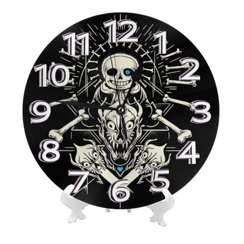 掛け時計 アンダーテール サンズ(2) 北欧 壁掛け時計 静音 自宅 寝室 部屋飾り 贈り物 インテリア 大数字 直径25cm 非電波 アニメ グッズ キャラクター かわいい プレゼント