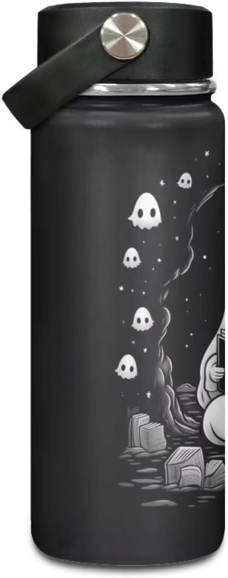 Halloween Ghoost Insulated Kids Water Bottles,18oz Water Bottle Vacuum Stainless Steel Water Bottles, Leakproof Reusable Tumbler, Cold & Hot Water Bottle for Sports,Gym,Travel