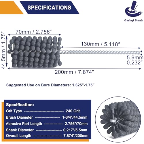 Image of Garhgi 1-3 /4 inch(44.5mm) Cylinder Hone with 240 Grit SC Ball Tool | Silicon Carbide, Automotive Engine Brake Rotor Cylinder Camshaft Piston Ring, Surface Finishing Crosshatching Deglazing
