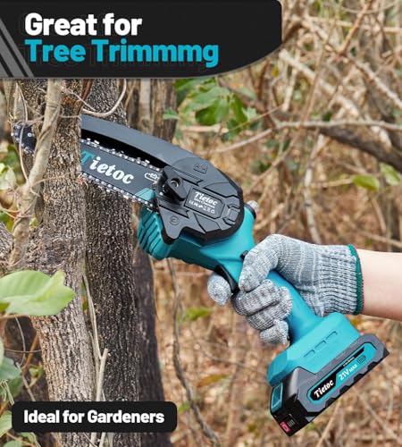 Image of Tietoc Mini Chainsaw 6 Inch Cordless, Portable Electric Chain Saw Small Handheld Battery Powered Super Saws, Stocking Stuffers for Adults Men Gifts for Men Dad Husband Fathers Women Mom 2025