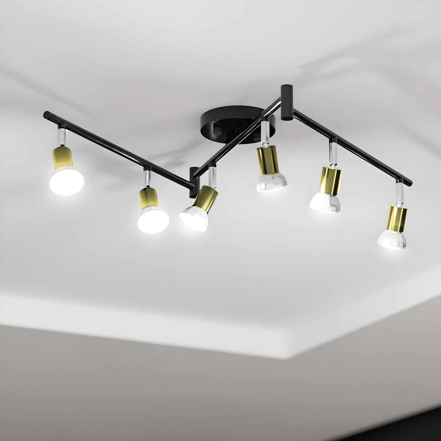Sunco 4ft 6-Light Indoor Track Light Fixture, Metal Modern Room Stylish Decorative Elegant Classic Vintage (No Bulbs), 120V Input, 50,000 Hour Lifetime, Perfect for Kitchen, Living Rooms, Dining Areas