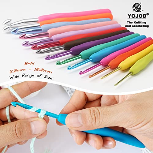 Image of YOJOB 2Pack Size G / 4mm, 7 /4.5mm Crochet Hooks, Super Smooth & Ergonomic for Beginner and Advanced (4.0mm, 4.5mm)
