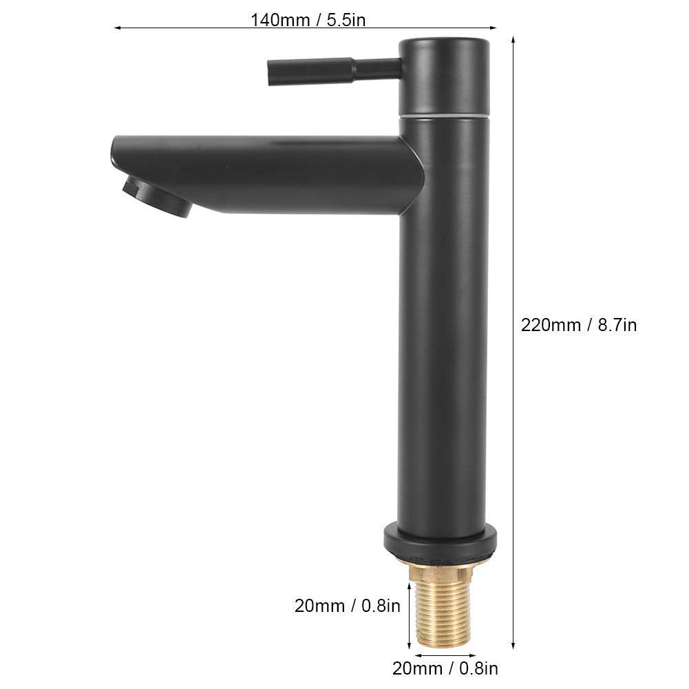 2in Kitchen Faucet Stainless Steel Water Tap Male Thread Single Cold Water Tap for Home Bathroom Basin Kitchen — view 3