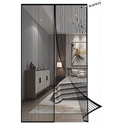 Mosquiteras Imantadas Amazon WAFWYY® Magnet Fly Screen Door Protección Contra Insectos, Instalación De Adhesivo De Cortina Magnética Sin Perforación, Cierre Magnético De Mosquitera, Marco Completo, 80x210 Cm