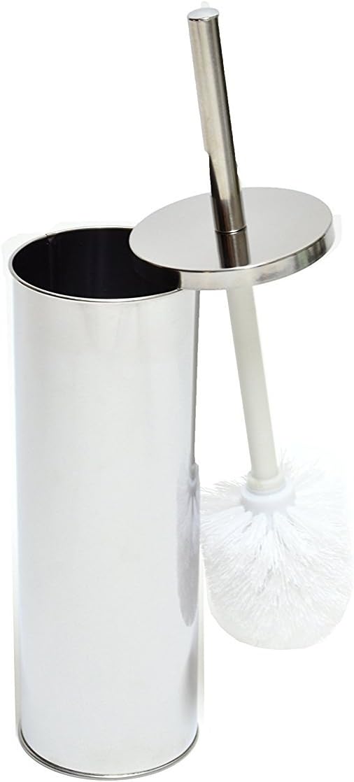 BATHKLIN Toilet Brush and Holder. Made by Stainless Steel. Modern Stainless Steel Brush with Holder