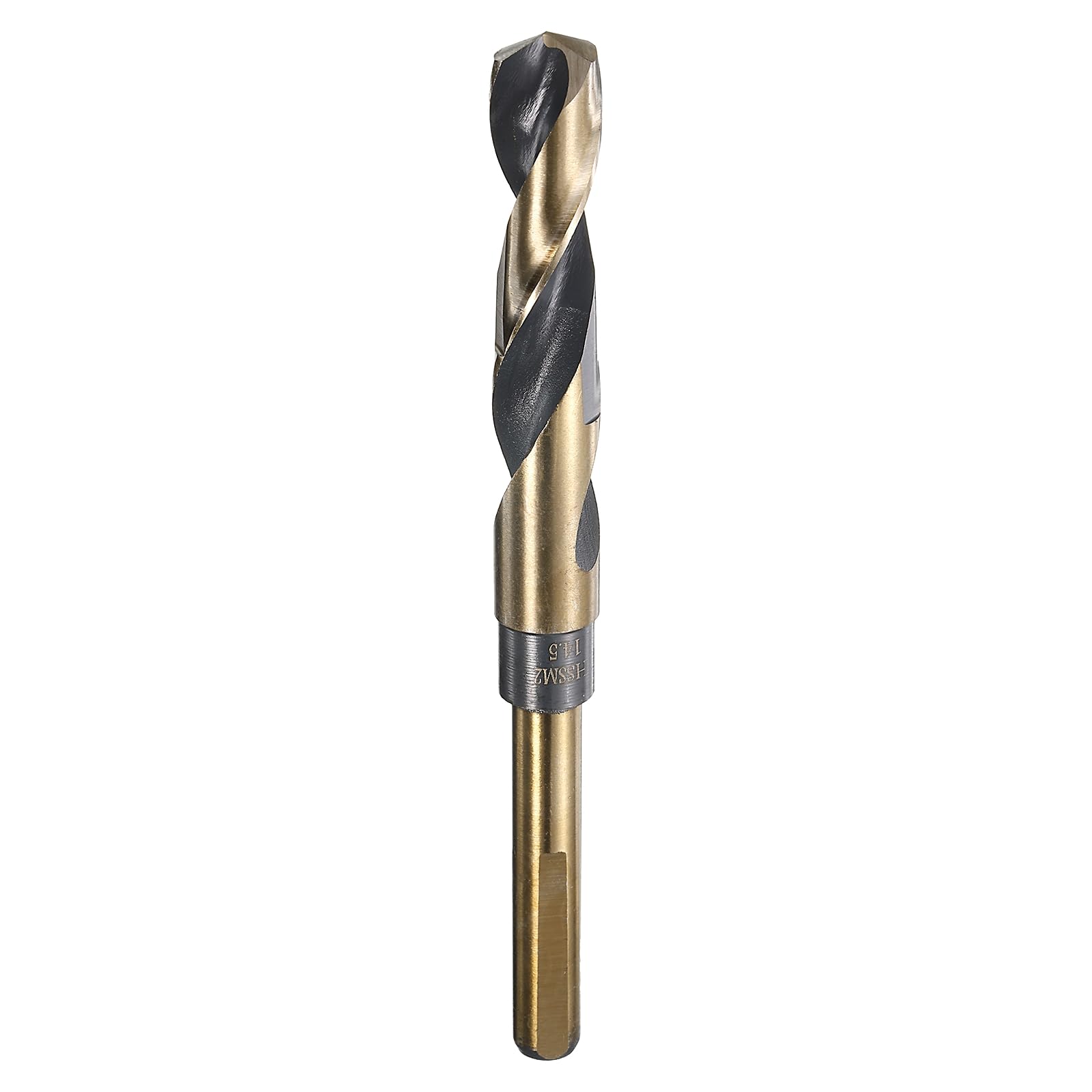 QUARKZMAN M2 HSS Spiralbohrer 14,5mm, Schaftdurchmesser 10mm, Cobalt Metallbohrer Länge 150mm Bohrer für Edelstahl, Kupfer, Holz, Schwarzgoldbeschichtung