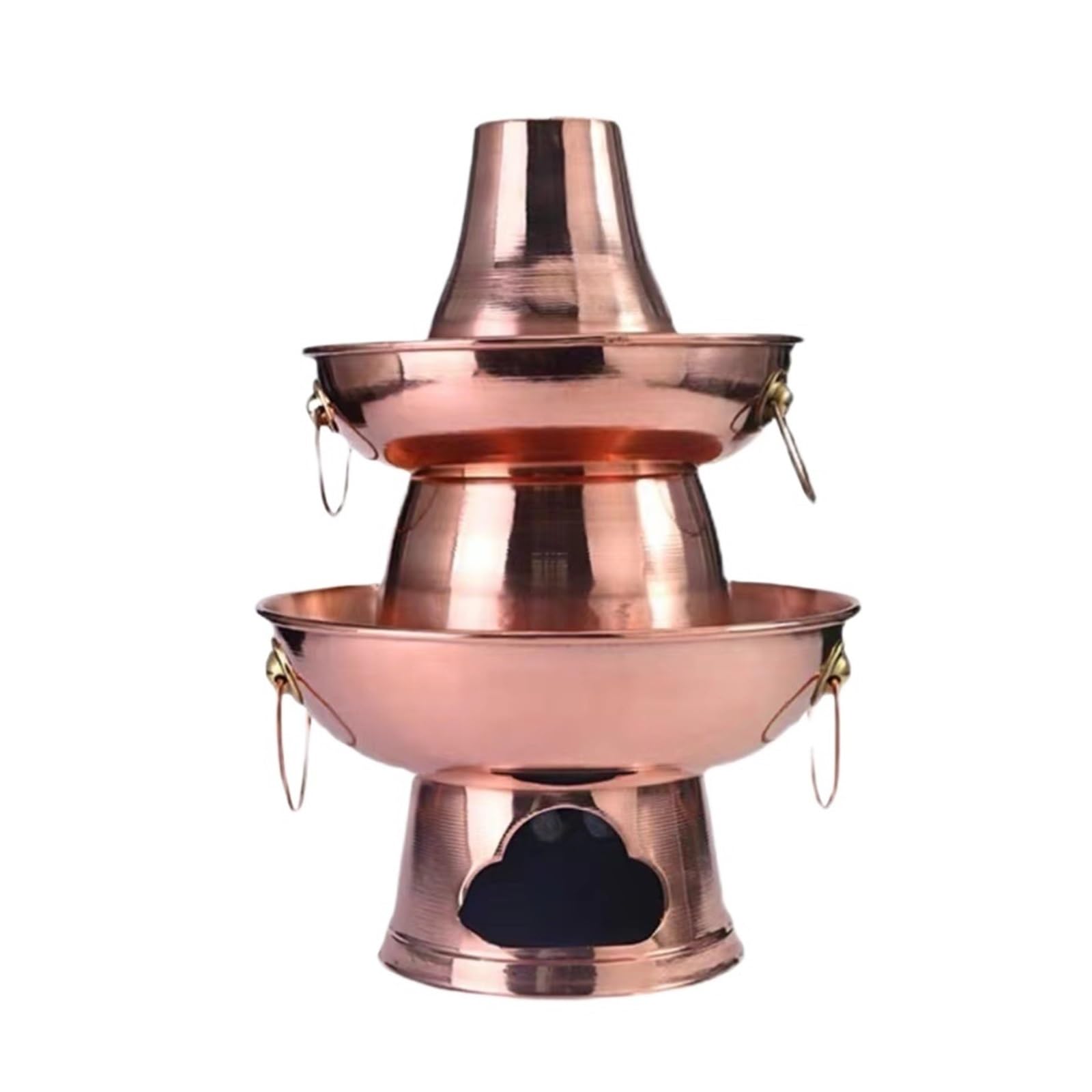 INUUXLG Hotpot for Cooking Hotpot Dishes Cooking Pot with Lid Copper Hot Pot Copper Pot Cooking Pot Kitchenware (Copper 24cm up 30cm Down)