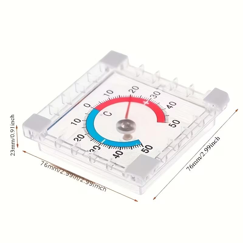 Indoor Outdoor Thermometer Hygrometer, High Accuracy Temperature and Humidity Meter with °C Scale, -50°C to 50°C, Wall Mount Monitor for Home, Greenhouse, Garden and Room No Electricity Needed（Square） — view 2