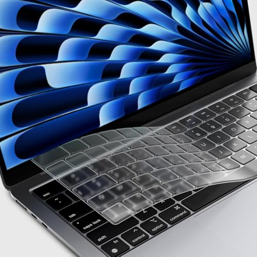 Image of Tukzer Ultra Thin Protector Skin Keyboard Cover for 2026-2021 M5 M4 M3 M2 M1 MacBook Air 13.6 inch 15 inch A3240 A3113 A2681 A3241 A3114 A2941, Pro 14 inch 16 inch A3434 A3112 A3185 A3401 A3403 A2442, Neo 13 inch A3404