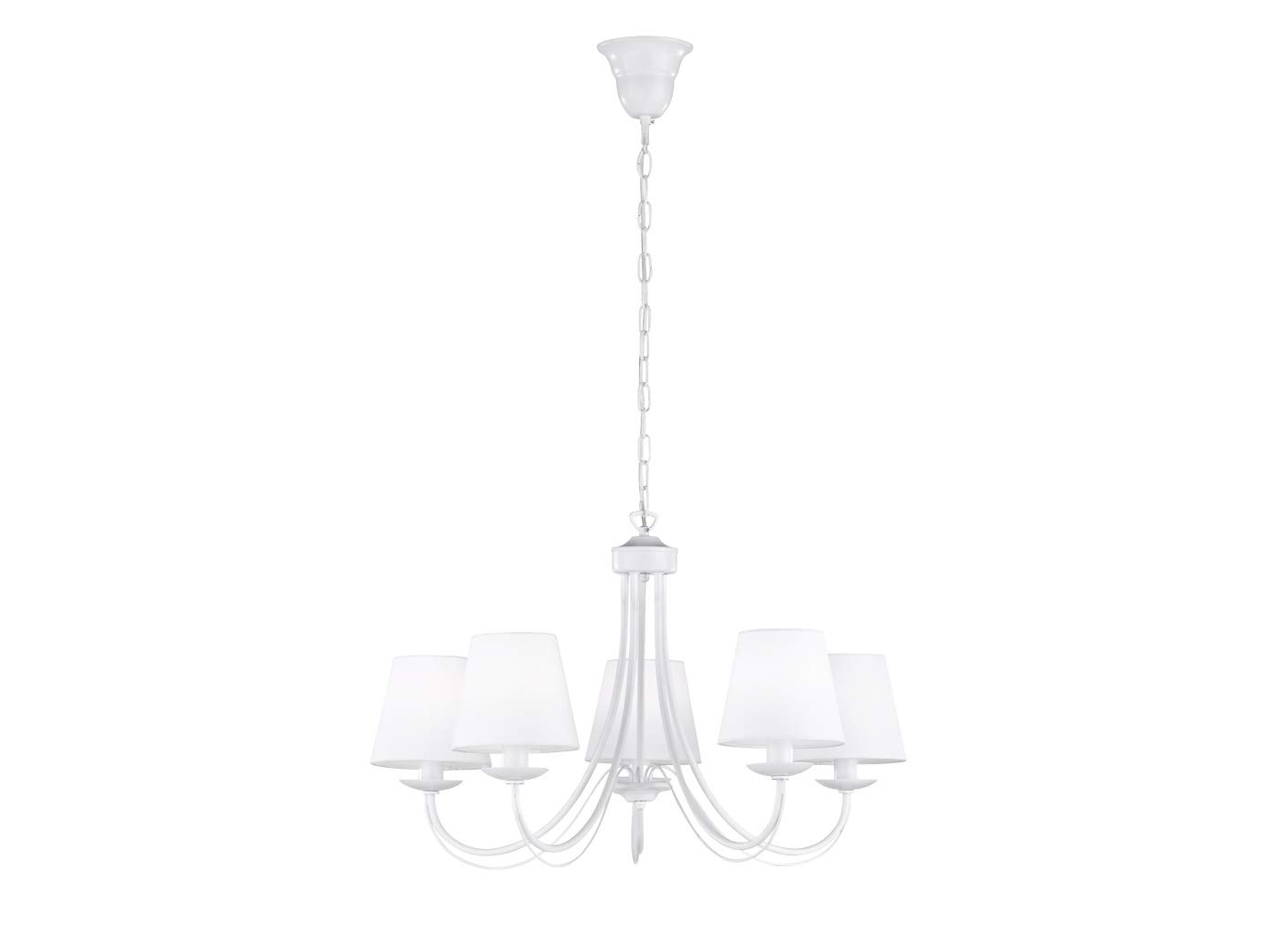 Trio Leuchten Lampadario E14, 28 W, Bianco Opaco, 66 x 66 x 150 cm