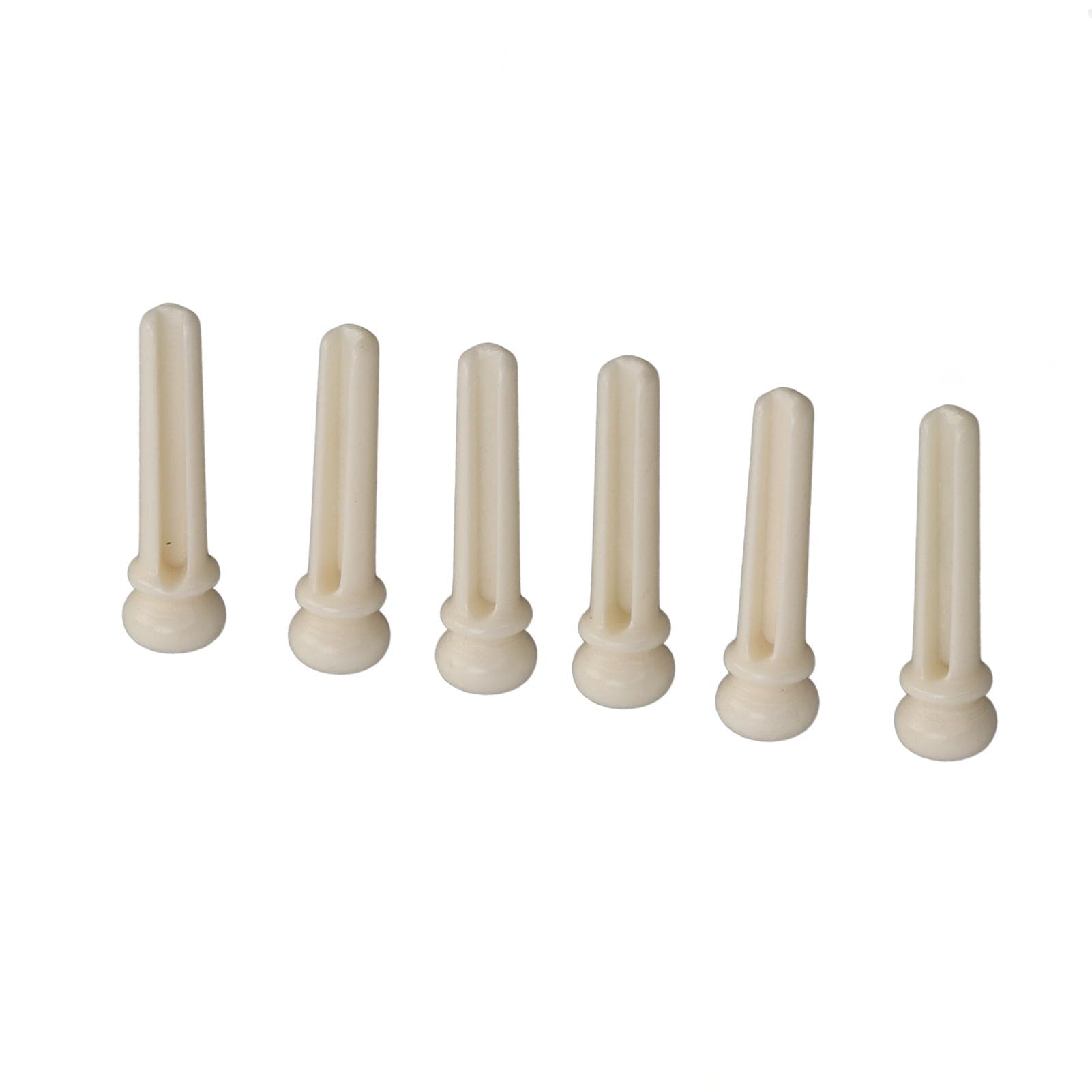Mtlavishy Pins 6pcs Bone Bridge para guitarras acústicas con incrustaciones de puntos Timbre y sonido Estándar de sonido 1T se adapta a la mayoría de las guitarras