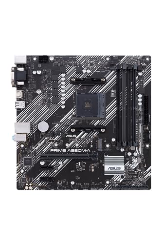 ASUS Prime A520M-A II/CSM Mainboard Sockel AM4 (AMD Ryzen, Micro-ATX, M.2, 1Gbit/s-Ethernet, SATA 6Gbit/s, USB 3.2 Gen 2 Typ-A)