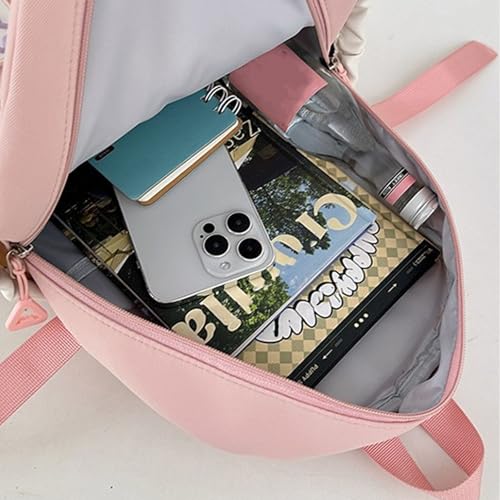 Rosy Posy Backpack, Rosy Posy Cream Star Drawstring Backpack with Cute Star Removable Pouch (//E//)4