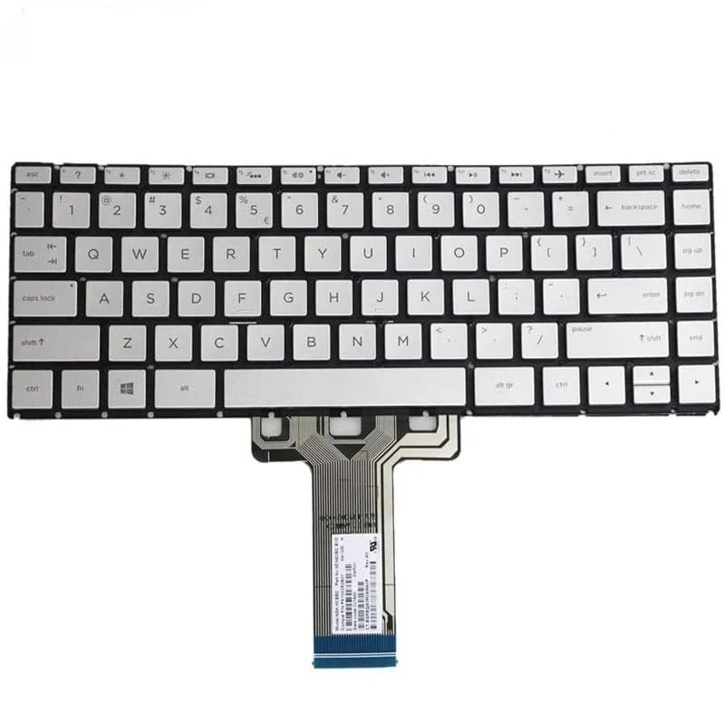 Clavier rétro-éclairé américain pour HP Pavilion X360 14-BA 14-BF 14m-CD argent