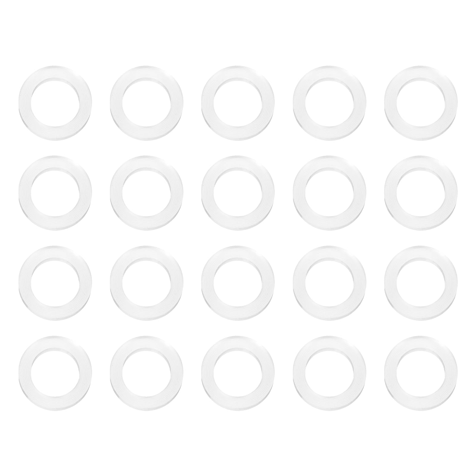 PATIKIL M10 Silicone Flat Washer, 20 Pcs 10mm ID 16mm OD 2mm Thick Plain Washer Grommets O-Ring Sealing Gasket Spacer for Faucet Pipe Water Hose Shower Door Handles, White — image 1