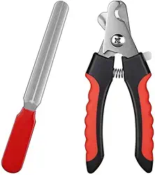 Cortador De Unhas Pet Weemsbox Kit Alicate e Lixa Para Cães e Gatos (Preto e Vermelho)