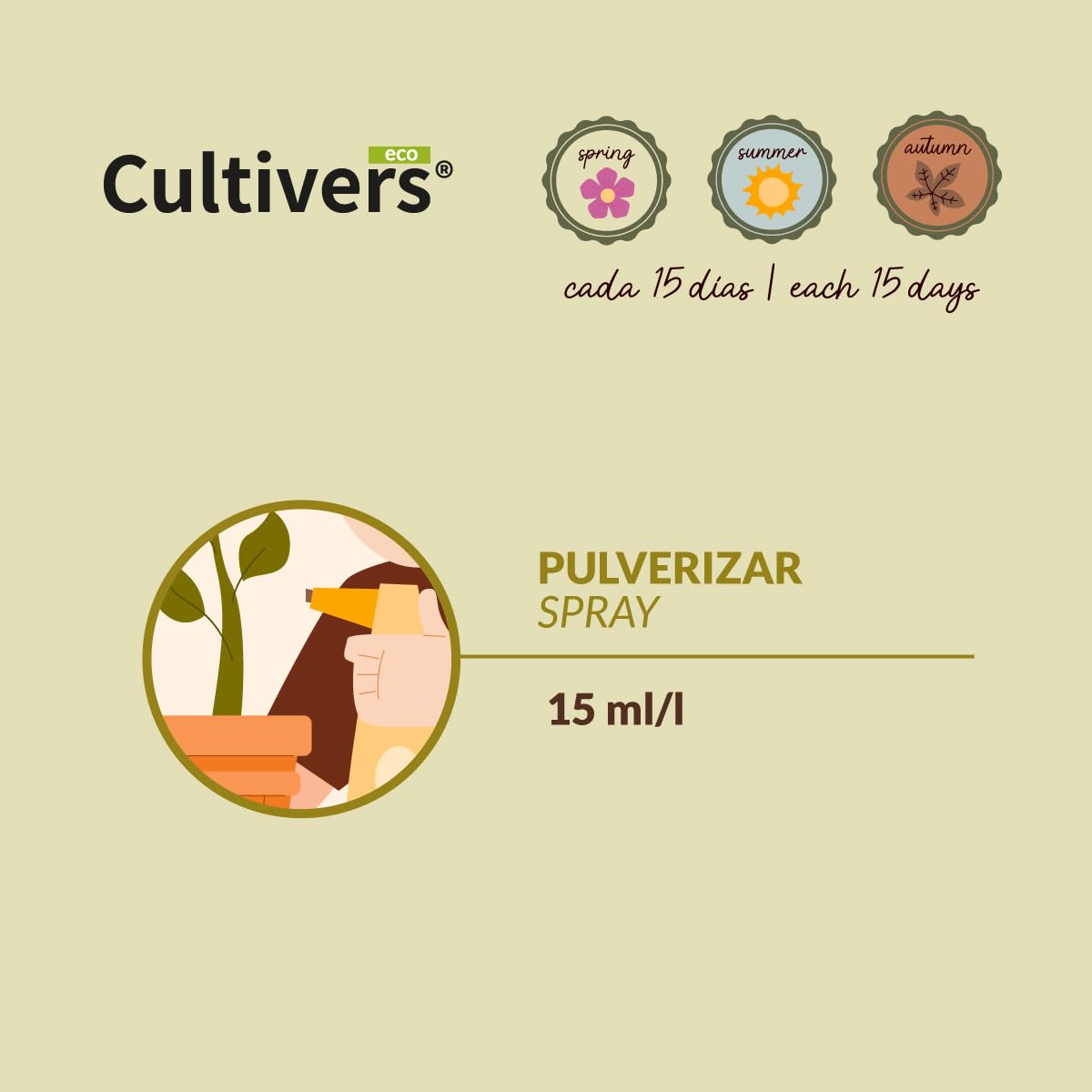 CULTIVERS Jabón Potásico Ecológico 5 L | Súper Concentrado para Limpieza de Plantas y Hojas, Uso en Jardinería Doméstica, Huertos Urbanos y Agricultura Ecológica
