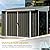 DWVO 7x4 FT Outdoor Weatherproof Storage Shed, Secure Metal Bike Shed w/Lockable Entry, Garden Storage Solution for Lawn Equipment, Tools, Waste Bin, Dark Gray