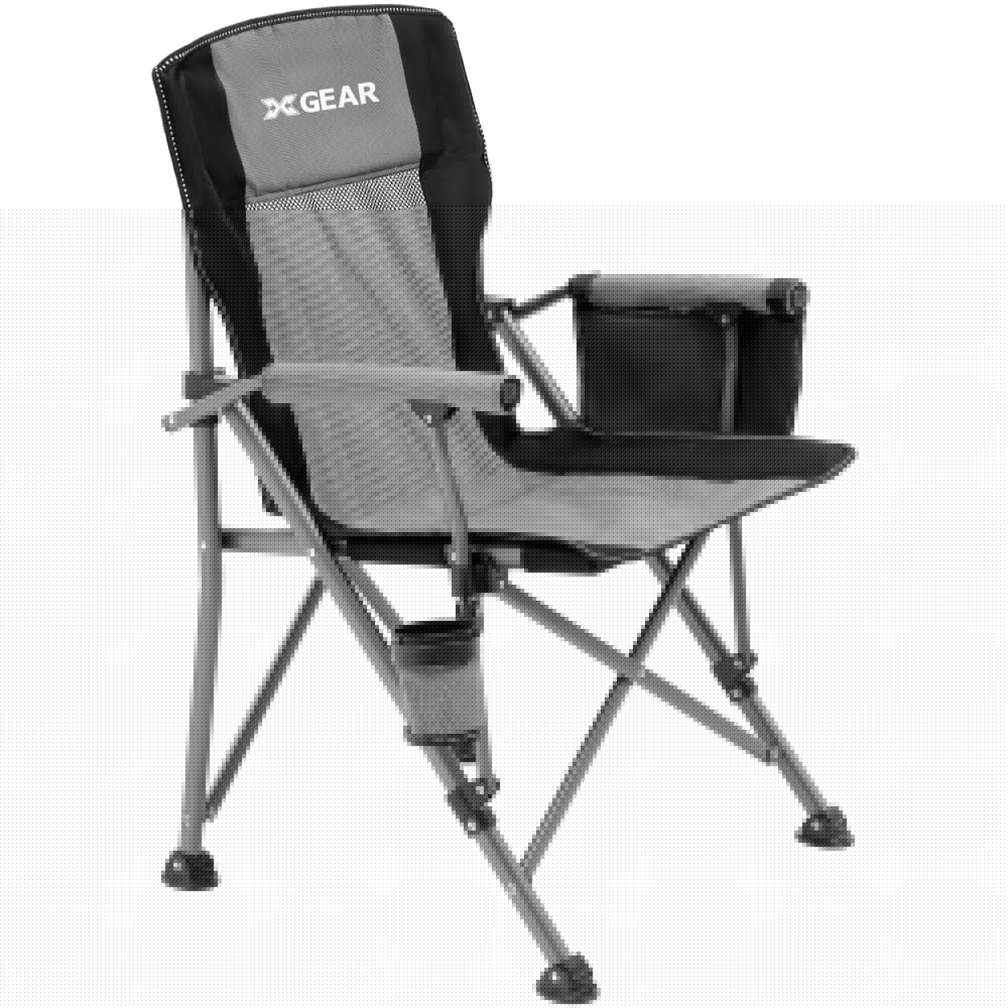 XGEARHard Arm Camping Chair with Mesh Back(Cool Grey)