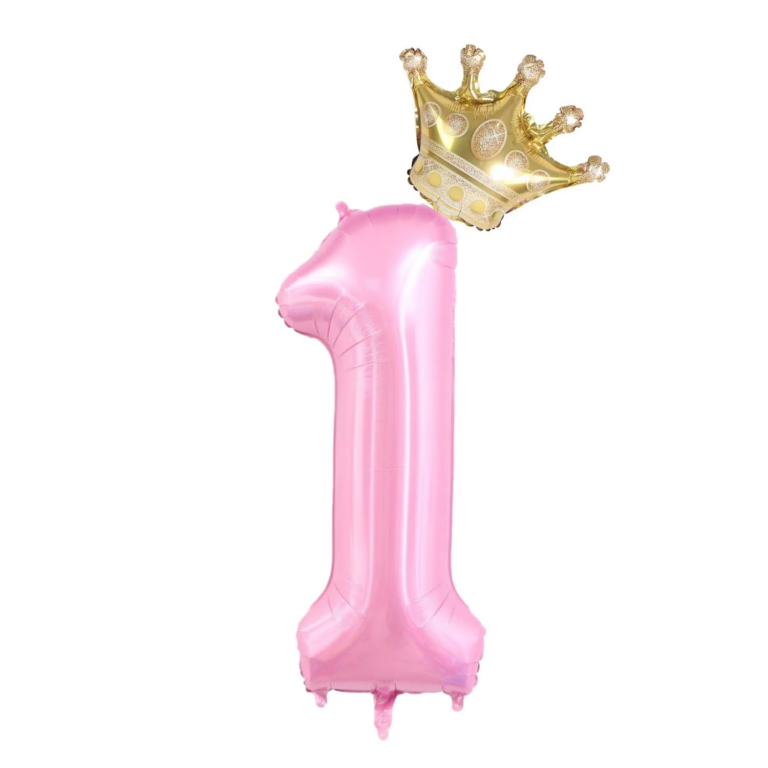 40 Inch Pink Number 1 Balloons With Crown, 1st Birthday Decorations for Girls, Pink Birthday Party Supplies. (Pink 1)