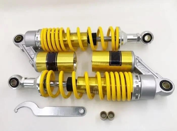 Amortisseur Moto 320mm Universel Arrière pour Scooter et Quad Jaune 2 Pcs