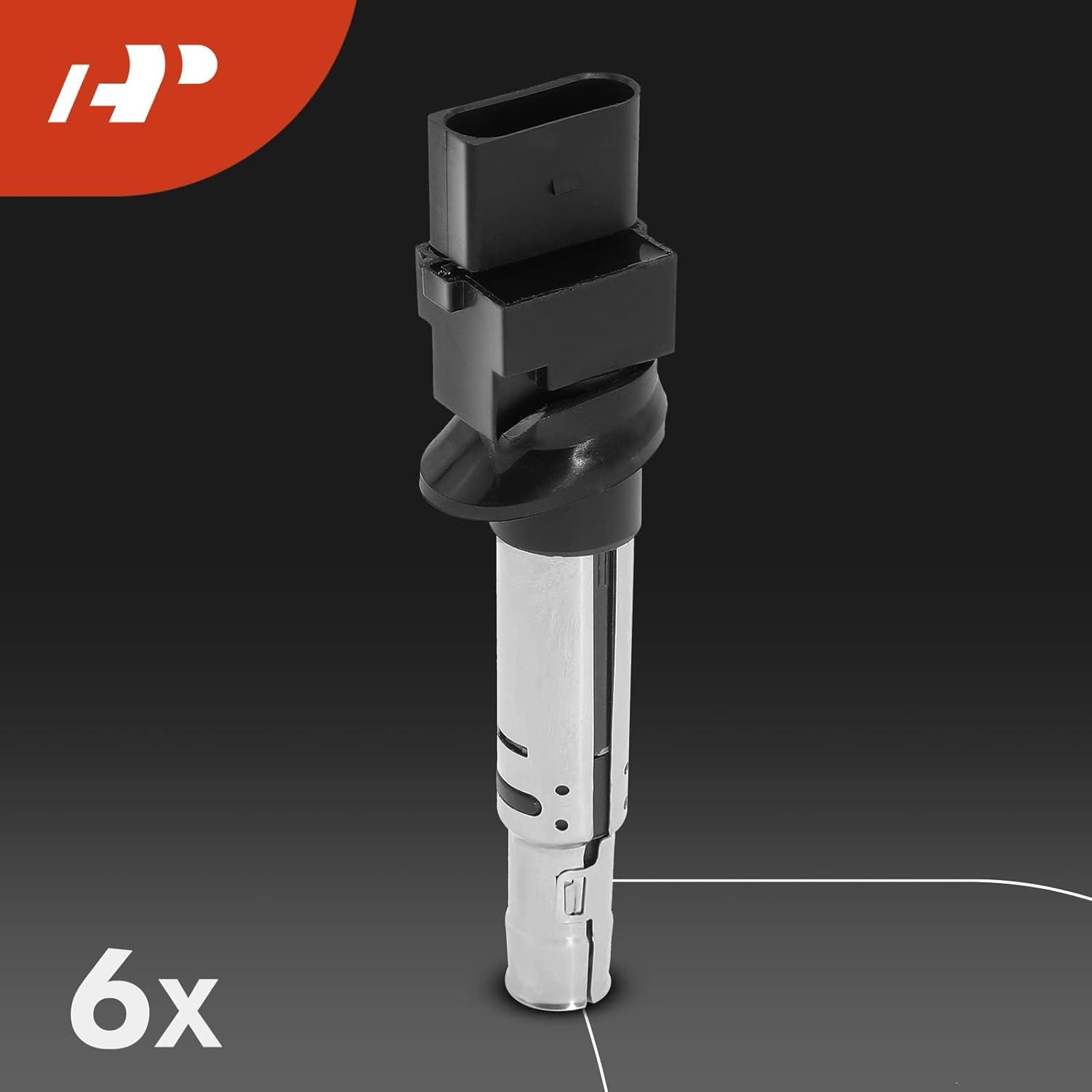 A-Premium Set of 6 Ignition Coil Pack and Iridium Spark Plugs Compatible with Volkswagen Passat 2009-2010, Passat 2012-2018, Atlas 2018-2019, CC 2009-2016 & Audi Q7