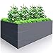 Hochbeet Metall 170x85x63 cm – Großes Hochbeet für Garten aus Stahl, Grau – Verzinkt & Pulverbeschichtet Rostfrei mit Maulwurfnetz – Hochbeete-Kit ideal als Kräuterbeet