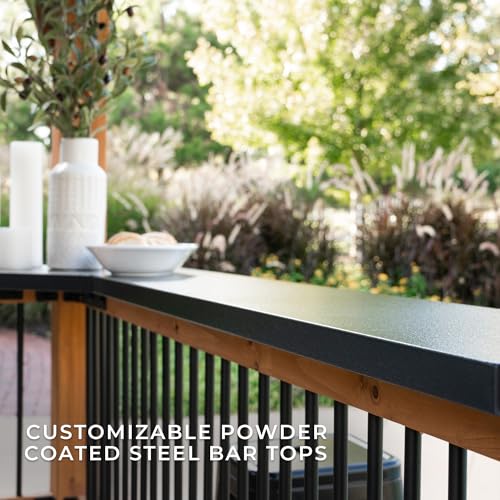Backyard Discovery Granada 10' x 9' Cedar Wood BBQ Grill Gazebo Pavilion with Hardtop Galvanized Steel Roof, Bar Tops, Powerport, Snow Support, Wind Resistance, Cook Station for Outdoor Patio or Deck - image 8