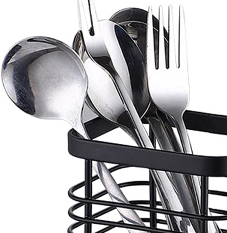 Utensil Drying Rack Basket, Silverware Drying Basket Kitchen Sink Utensil Holder with Drain, Dishwasher Utensil Rack Wall Mounted for Chopsticks Spoons Forks, 12x11x9cm - Image 8