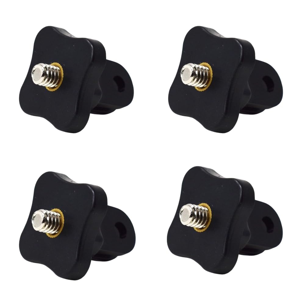 Action Pro Plastic Tripod Adapter with Standard 1/4 Inch Thread, Compatible with GoPro 13/12/11/10/9/8/7/6/5/4/3+/3, Xiaomi Yi, SJCAM & Other Action Cameras (Pack of 4)